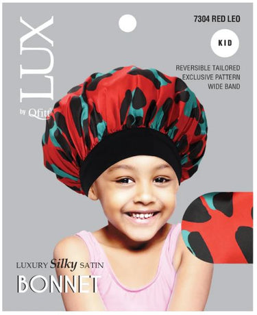 QFITT LUX KIDS Luxury Silky Satin Bonnet - PATTERN, Sareya Beauty Supply Store in Calgary Alberta